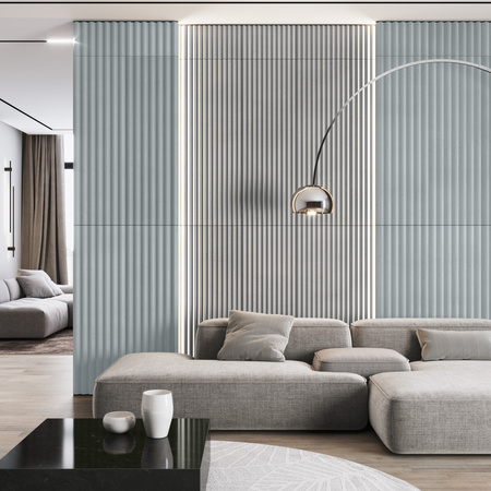 Płyta betonowa na ścianę 3D PB64 1350x480x30, jasny błękit CL06, beton architektoniczny