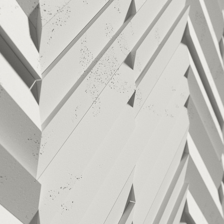 Płyta betonowa na ścianę 3D PB70A 1200x600x35, zgaszona biel B0; wzór A, beton architektoniczny