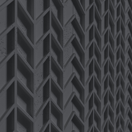 Płyta betonowa na ścianę 3D PB49 935x600x25, czarny B15, beton architektoniczny