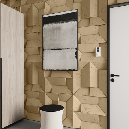 Płyta betonowa na ścianę 3D PB26A 600x600x45, miodowy CL03; wzór A, beton architektoniczny
