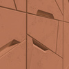 Płyta betonowa na ścianę 3D PB18B 1200x600x38, terakota CL01; wzór B, beton architektoniczny