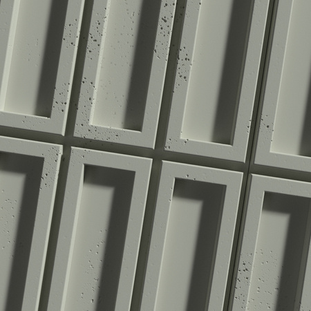Płyta betonowa na ścianę 3D PB66A 1350x430x22, zgaszona zieleń CL09; wzór A, beton architektoniczny