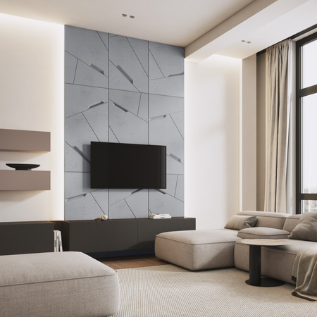 Płyta betonowa na ścianę 3D PB18 1200x600x38, szary S96, beton architektoniczny