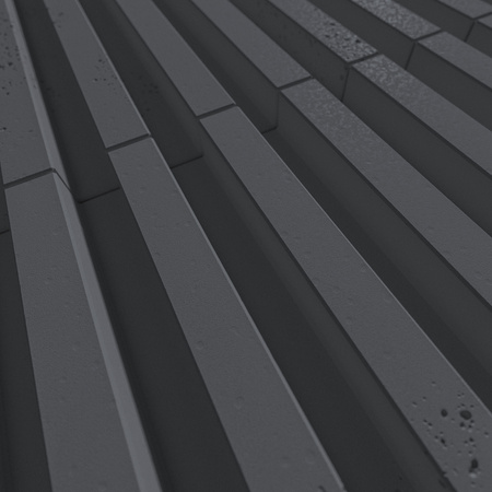 Płyta betonowa na ścianę 3D PB38 1350x480x30, czarny B15, beton architektoniczny