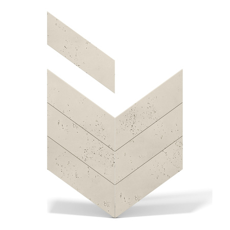 Płyta betonowa na ścianę 3D PB35 455x120x20, kość słoniowa KS, lewy, beton architektoniczny