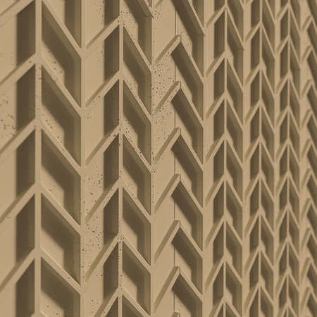 Płyta betonowa na ścianę 3D PB49 935x600x25, miodowy CL03, beton architektoniczny