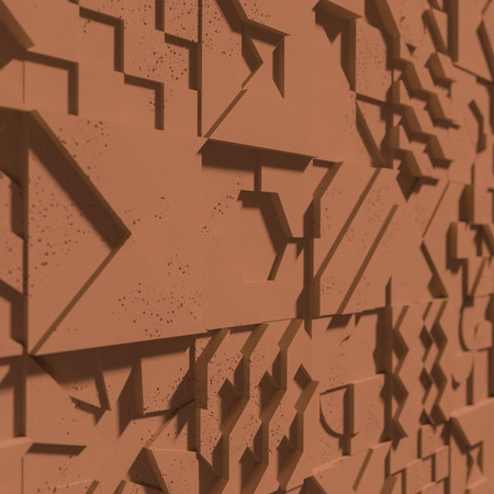 Płyta betonowa na ścianę 3D PB12B 600x600x40, terakota CL01; wzór B, beton architektoniczny