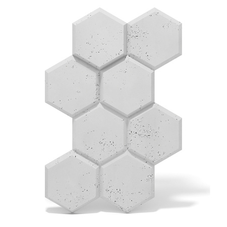 Płyta betonowa na ścianę 3D PB01 975x650x35, jasnoszary S50, beton architektoniczny