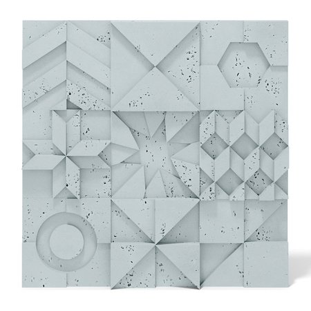 Płyta betonowa na ścianę 3D PB12 600x600x40, jasny błękit CL06, beton architektoniczny