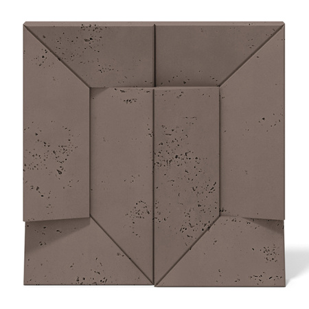 Płyta betonowa na ścianę 3D PB26B 600x600x45, czekoladowy CL02; wzór B, beton architektoniczny