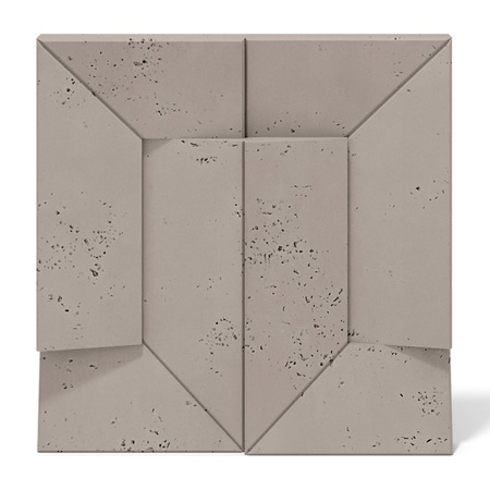 Płyta betonowa na ścianę 3D PB26B 600x600x45, szarobeżowy CL05; wzór B, beton architektoniczny