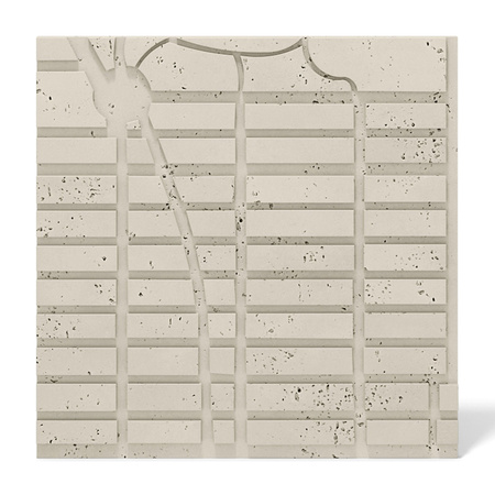 Płyta betonowa na ścianę 3D PB71D 600x600x22, kość słoniowa KS; wzór D, beton architektoniczny