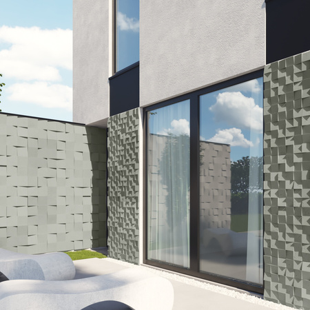 Płyta betonowa na ścianę 3D PB15 600x600x40, pistacjowy CL08, beton architektoniczny