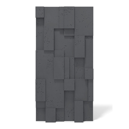 Płyta betonowa na ścianę 3D PB11 1200x600x40, czarny B15; wzór A, beton architektoniczny