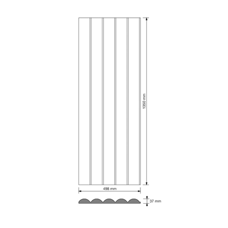 Płyta betonowa na ścianę 3D PB61 1350x500x37, czekoladowy CL02, beton architektoniczny