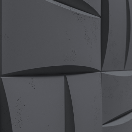 Płyta betonowa na ścianę 3D PB20 600x600x40, czarny B15, beton architektoniczny