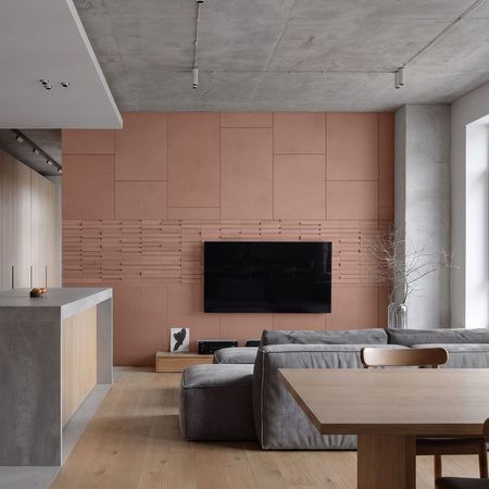 Płyta betonowa na ścianę 2D PA01 600x300x10, brudny róż CL07, beton architektoniczny