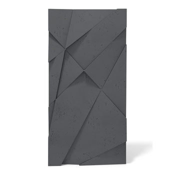 Płyta betonowa na ścianę 3D PB05A 1200x600x48, czarny B15, wzór A, beton architektoniczny