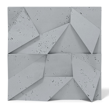 Płyta betonowa na ścianę 3D PB06B 600x600x42, szary S96; wzór B, beton architektoniczny