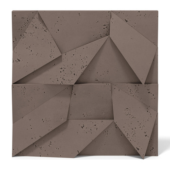 Płyta betonowa na ścianę 3D PB06B 600x600x42, czekoladowy CL02; wzór B, beton architektoniczny