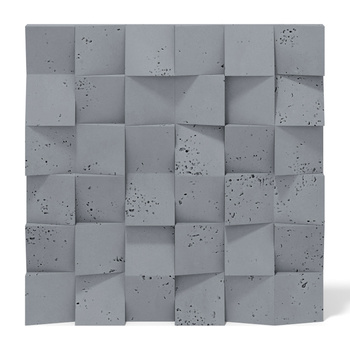 Płyta betonowa na ścianę 3D PB16 600x600x40, antracytowy B08, beton architektoniczny