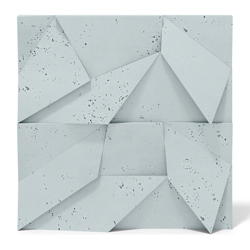 Płyta betonowa na ścianę 3D PB06B 600x600x42, jasny błękit CL06; wzór B, beton architektoniczny