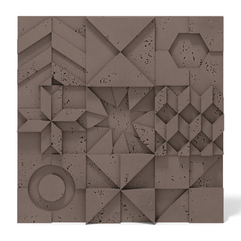 Płyta betonowa na ścianę 3D PB12 600x600x40, czekoladowy CL02, beton architektoniczny