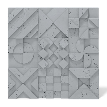 Płyta betonowa na ścianę 3D PB12B 600x600x40, szary S96; wzór B, beton architektoniczny