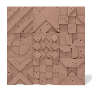 Płyta betonowa na ścianę 3D PB12B 600x600x40, brudny róż CL07; wzór B, beton architektoniczny