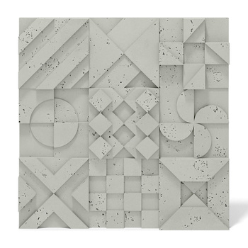 Płyta betonowa na ścianę 3D PB12B 600x600x40, pistacjowy CL08; wzór B, beton architektoniczny