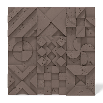 Płyta betonowa na ścianę 3D PB12B 600x600x40, czekoladowy CL02; wzór B, beton architektoniczny