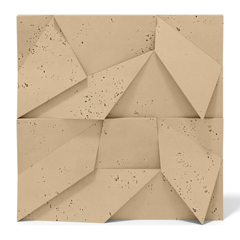 Płyta betonowa na ścianę 3D PB06B 600x600x42, miodowy CL03; wzór B, beton architektoniczny