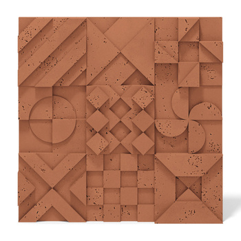 Płyta betonowa na ścianę 3D PB12B 600x600x40, terakota CL01; wzór B, beton architektoniczny