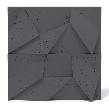 Płyta betonowa na ścianę 3D PB06B 600x600x42, czarny B15; wzór B, beton architektoniczny