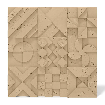Płyta betonowa na ścianę 3D PB12B 600x600x40, miodowy CL03; wzór B, beton architektoniczny