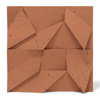Płyta betonowa na ścianę 3D PB06B 600x600x42, terakota CL01; wzór B, beton architektoniczny