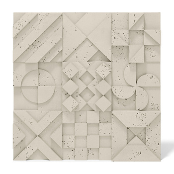 Płyta betonowa na ścianę 3D PB12B 600x600x40, kość słoniowa KS; wzór B, beton architektoniczny