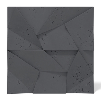 Płyta betonowa na ścianę 3D PB06 600x600x42, czarny B15, beton architektoniczny