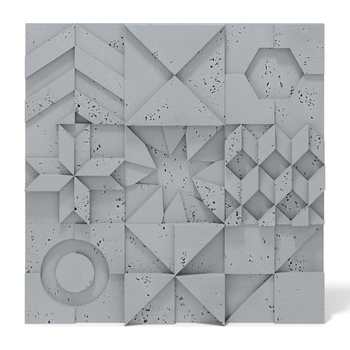 Płyta betonowa na ścianę 3D PB12 600x600x40, szary S96, beton architektoniczny