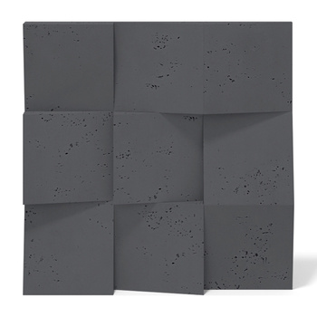 Płyta betonowa na ścianę 3D PB15 600x600x40, czarny B15, beton architektoniczny