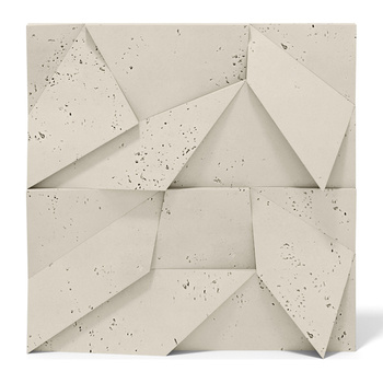 Płyta betonowa na ścianę 3D PB06B 600x600x42, kość słoniowa KS; wzór B, beton architektoniczny