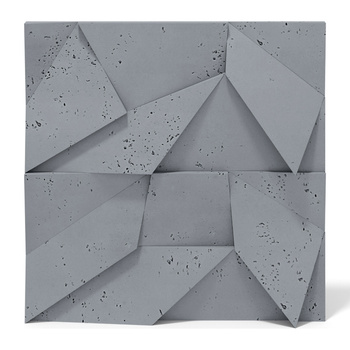 Płyta betonowa na ścianę 3D PB06B 600x600x42, antracytowy B08; wzór B, beton architektoniczny