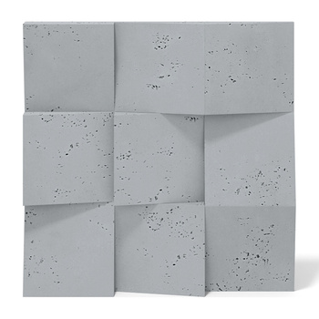 Płyta betonowa na ścianę 3D PB15 600x600x40, szary S96, beton architektoniczny